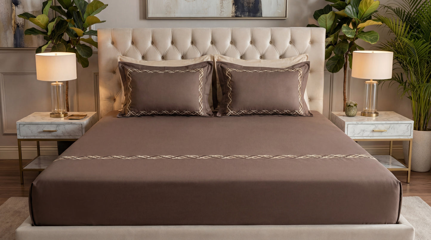 EMBROIDERY BEDSHEET 100% COTTON  (3PCS)