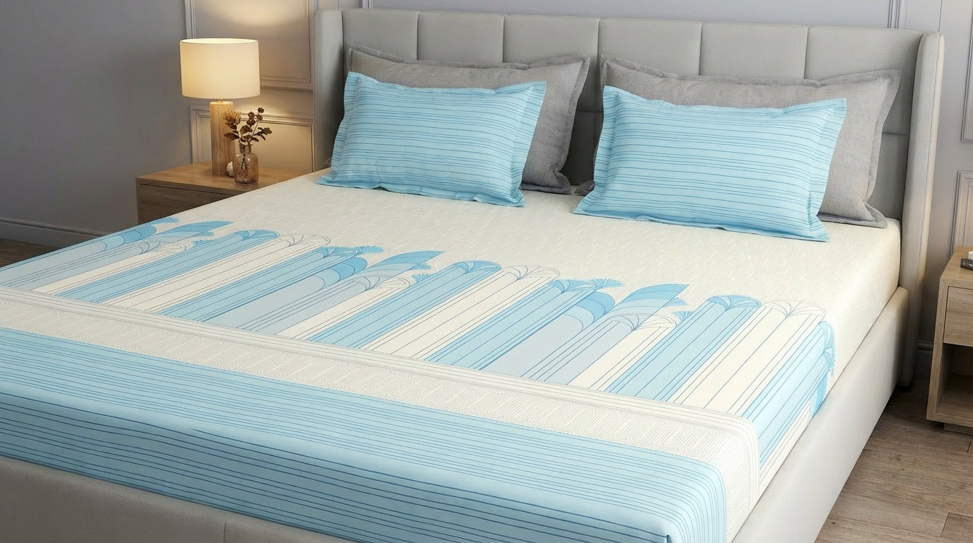 Sky Lines Printed Bedsheet (3Pcs)