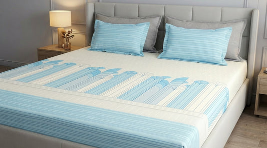 Sky Lines Printed Bedsheet (3Pcs)