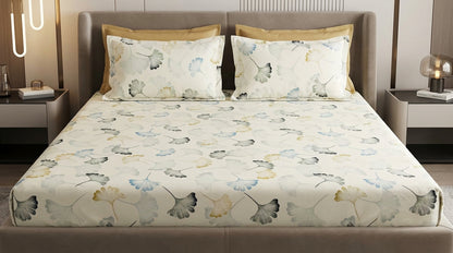 Serene Petals Printed Bedsheet (3Pcs)
