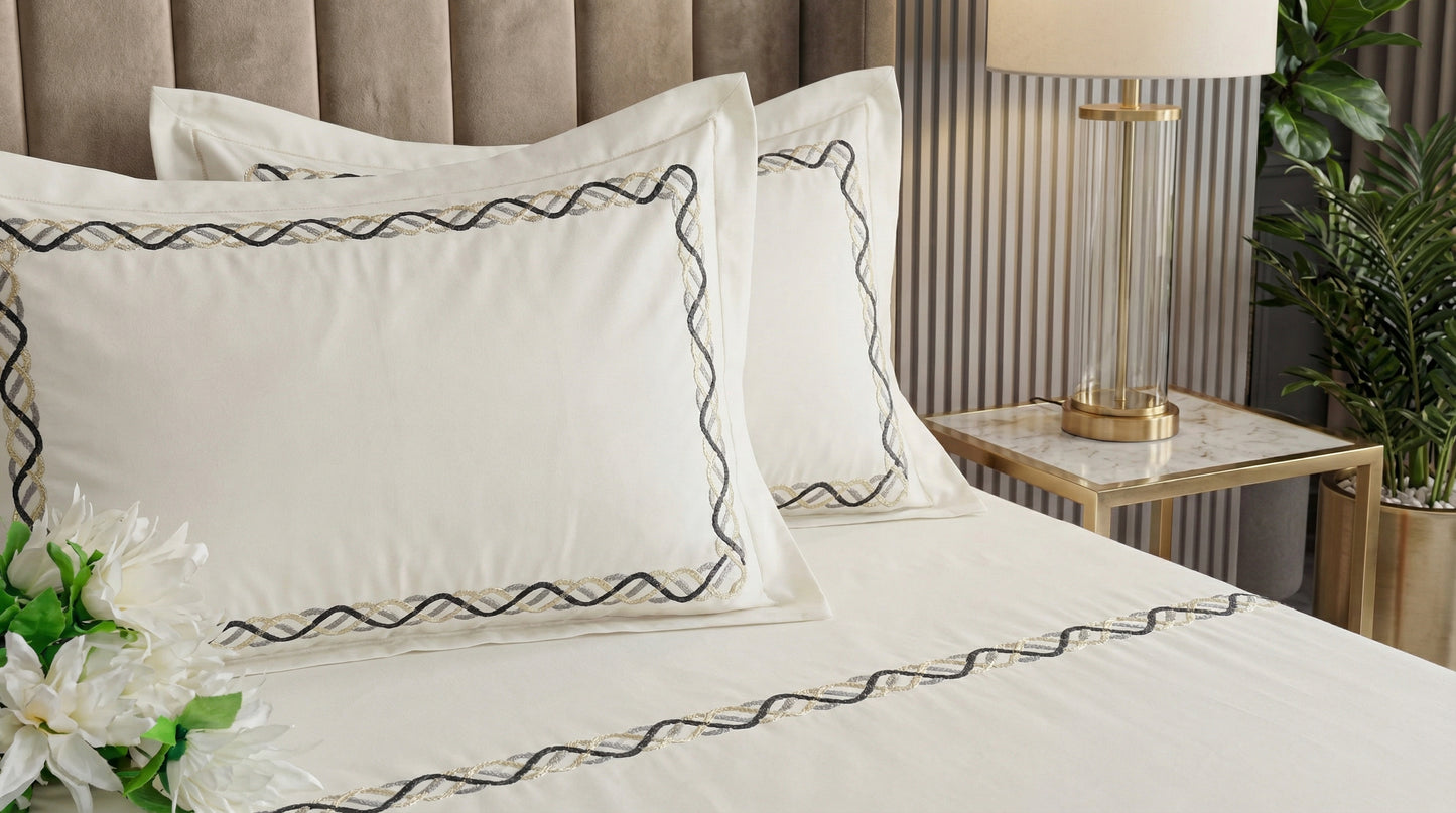 EMBROIDERY BEDSHEET 100% COTTON  (3PCS)