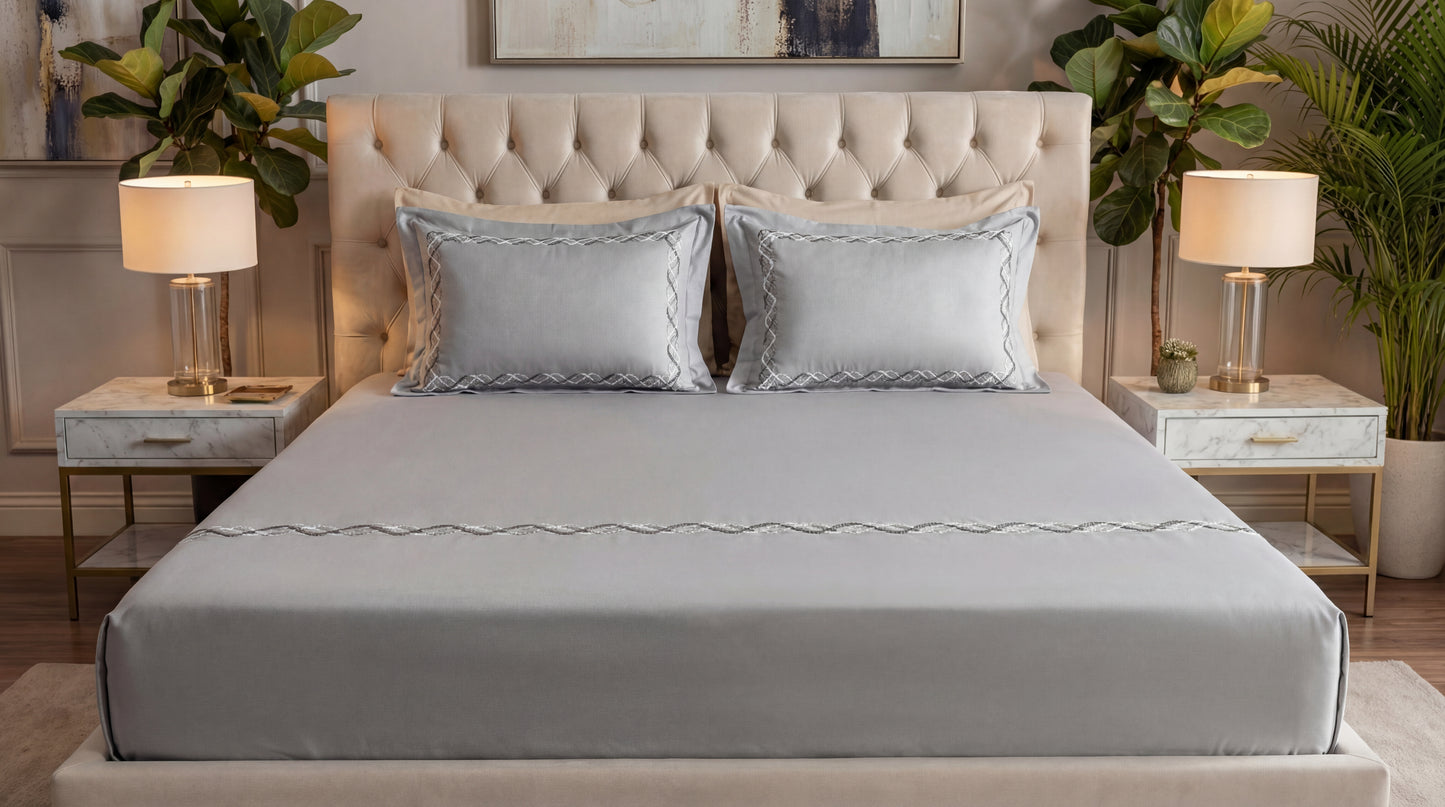 EMBROIDERY BEDSHEET 100% COTTON  (3PCS)