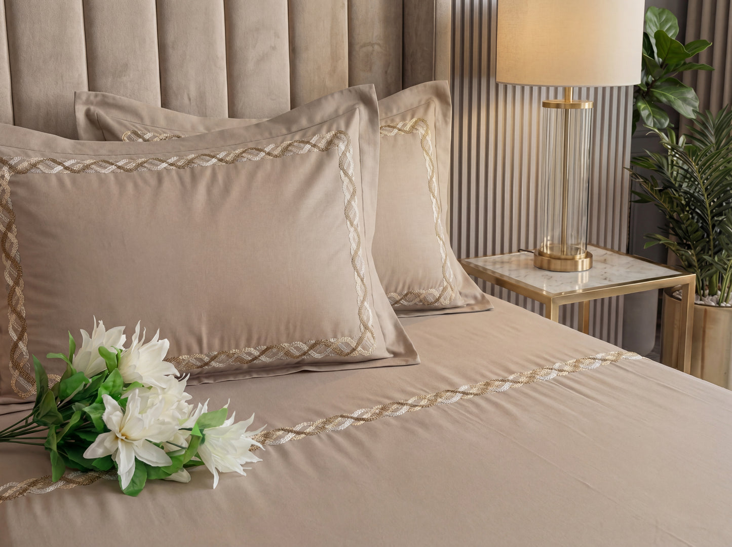 EMBROIDERY BEDSHEET 100% COTTON  (3PCS)