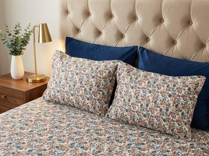 Vintage Meadow Printed Bedsheet (3Pcs)