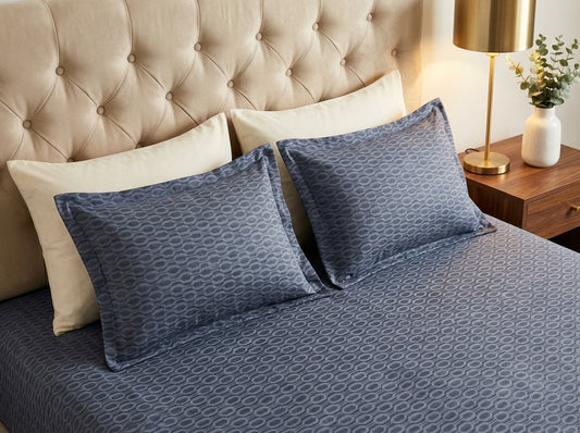 Midnight Weave Printed Bedsheet (3Pcs)