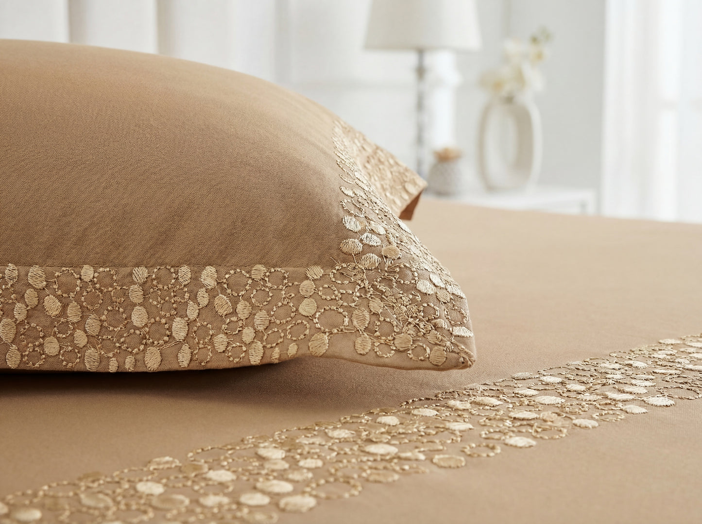 EMBROIDERY BEDSHEET 100% COTTON (3PCS)