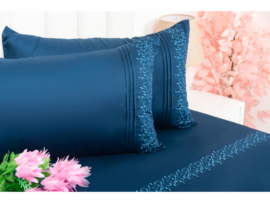 EMBROIDERY BEDSHEET 100% COTTON (3PCS) - Bedding Bliss