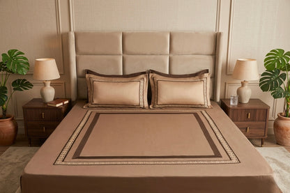 PATCH X EMBROIDERY WORK BEDSHEET 100% COTTON (3 PCS)