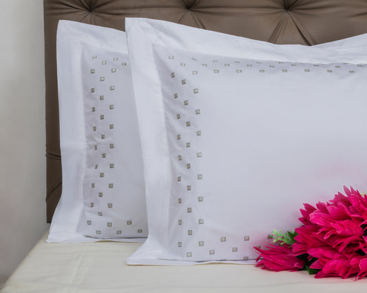 EMBROIDERY PILLOW COVER 100% COTTON (2PCS)